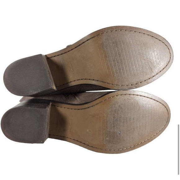 UGG Mousse Suede Leather Whipstitch Back Bow Ankle Boots - Picture 3 of 7